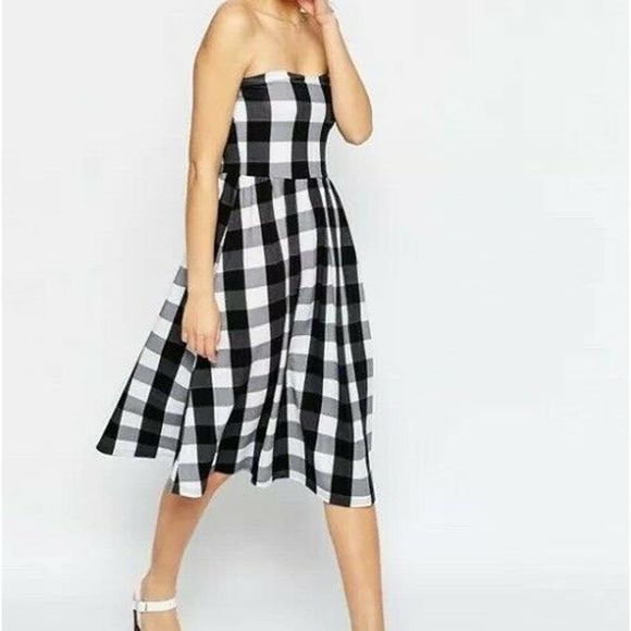 ASOS Dresses & Skirts - NWT ASOS Gingham Check Bandeau Sundress Dress